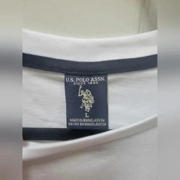 US Polo Assn. Men's Long Sleeve White Tee Size Large NWT - Picture 2 of 3